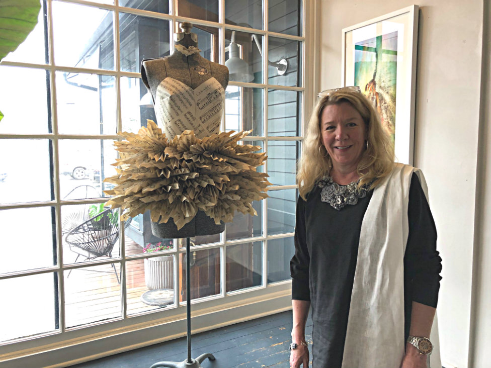 Deb Carter designs clothing out of found objects, such as "Judy's Tutu," a costume made using&nbsp;pages of her mother's (Judy) piano book from 1939.