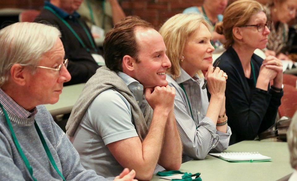 Donna Rosen listens&nbsp;intently at Kent Presents 2017.