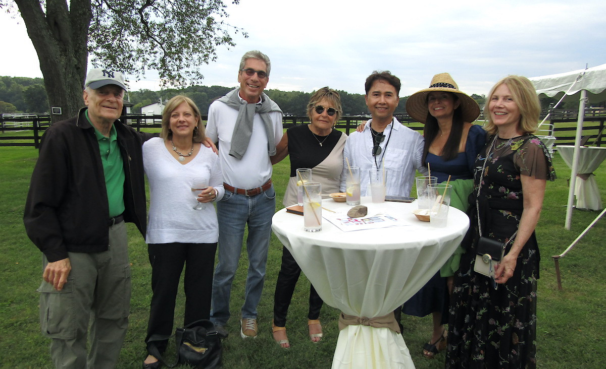 Michael Silver, Sandy Genelius, Alan and Ellen Goldner, auction donor and gala committee member&nbsp;Saad Hajidin, Natalie Rivera and artist&nbsp;LC Armstrong