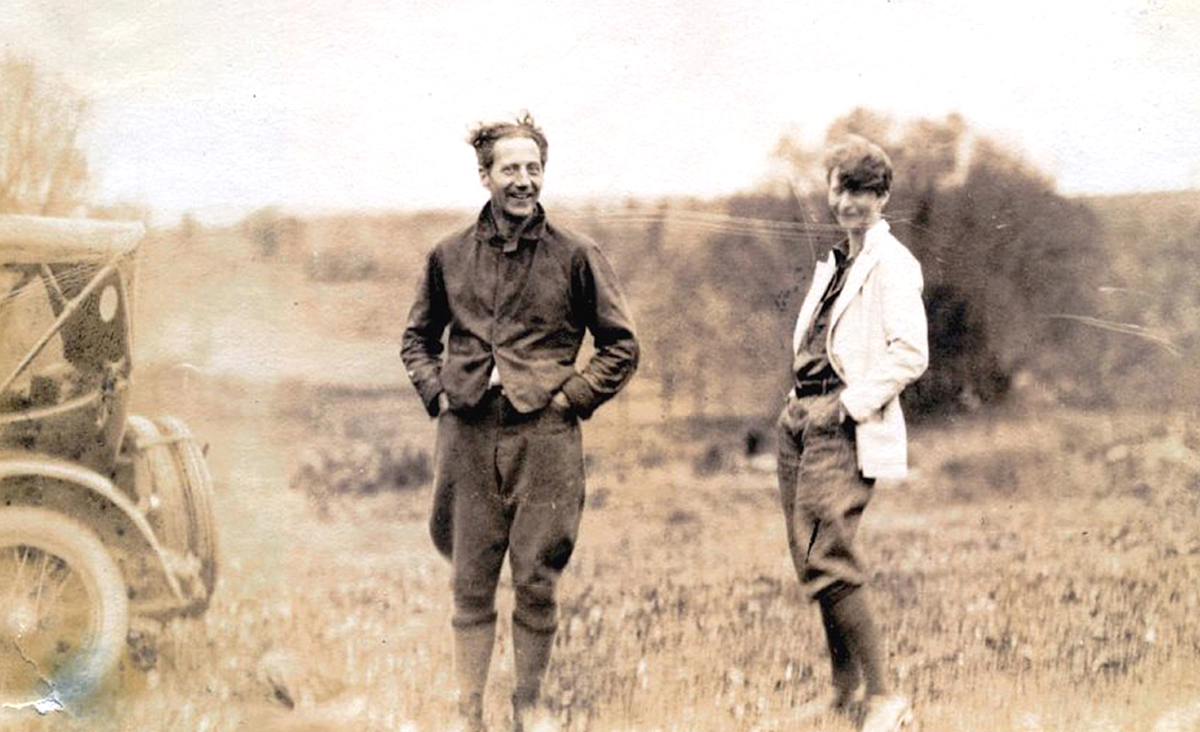 Husband Eugen Boissevain and Edna St. Vincent Millay at Steepletop, late 1920s.