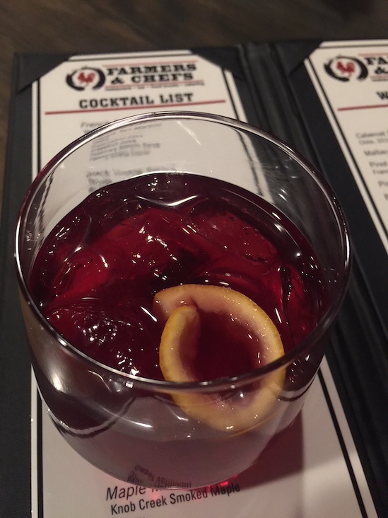 Farmers &amp; Chefs Hudson bourbon maple manhattan