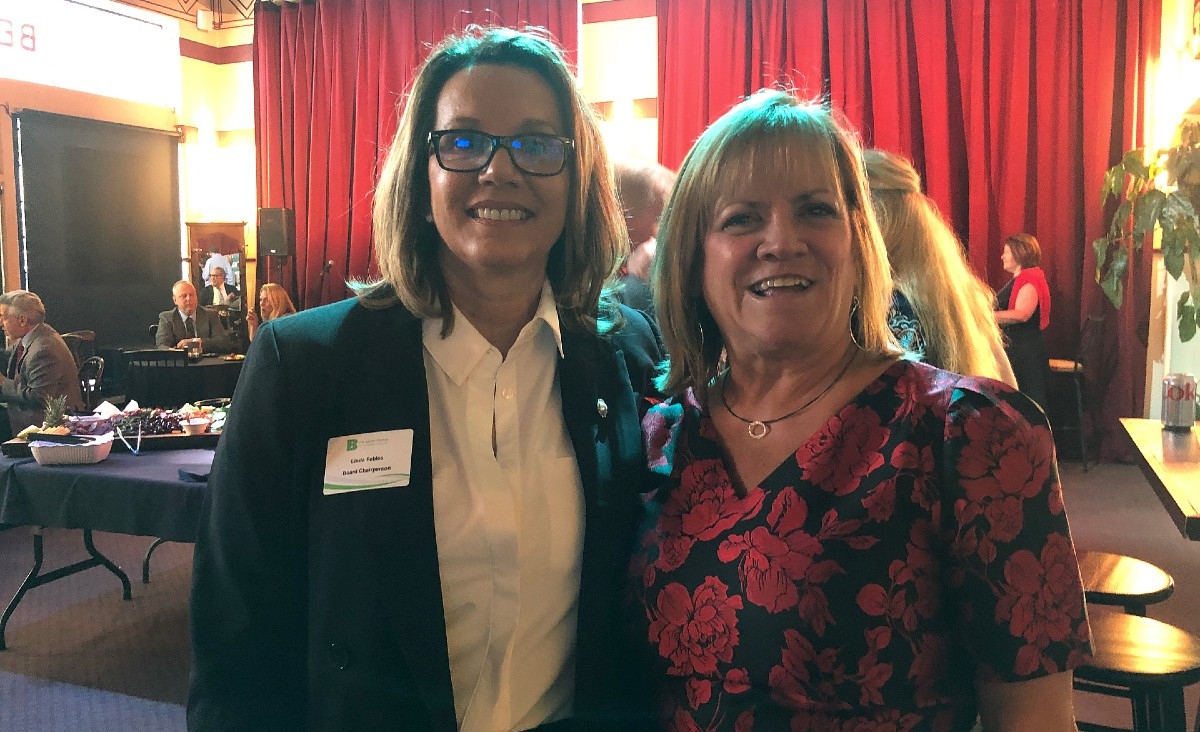 Linda Febles, chair of the Brien Center's board of directors, and Kristine Hazzard