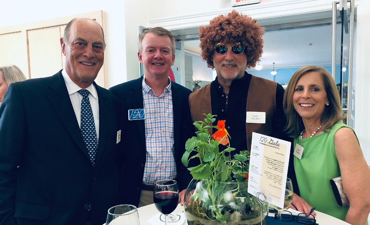 Jonathan Feuer, Brian Tremblay, board treasurer;&nbsp;Larry Fischer (dressed in the style of his favorite decade, as guests were invited to do), and Susan Tremblay