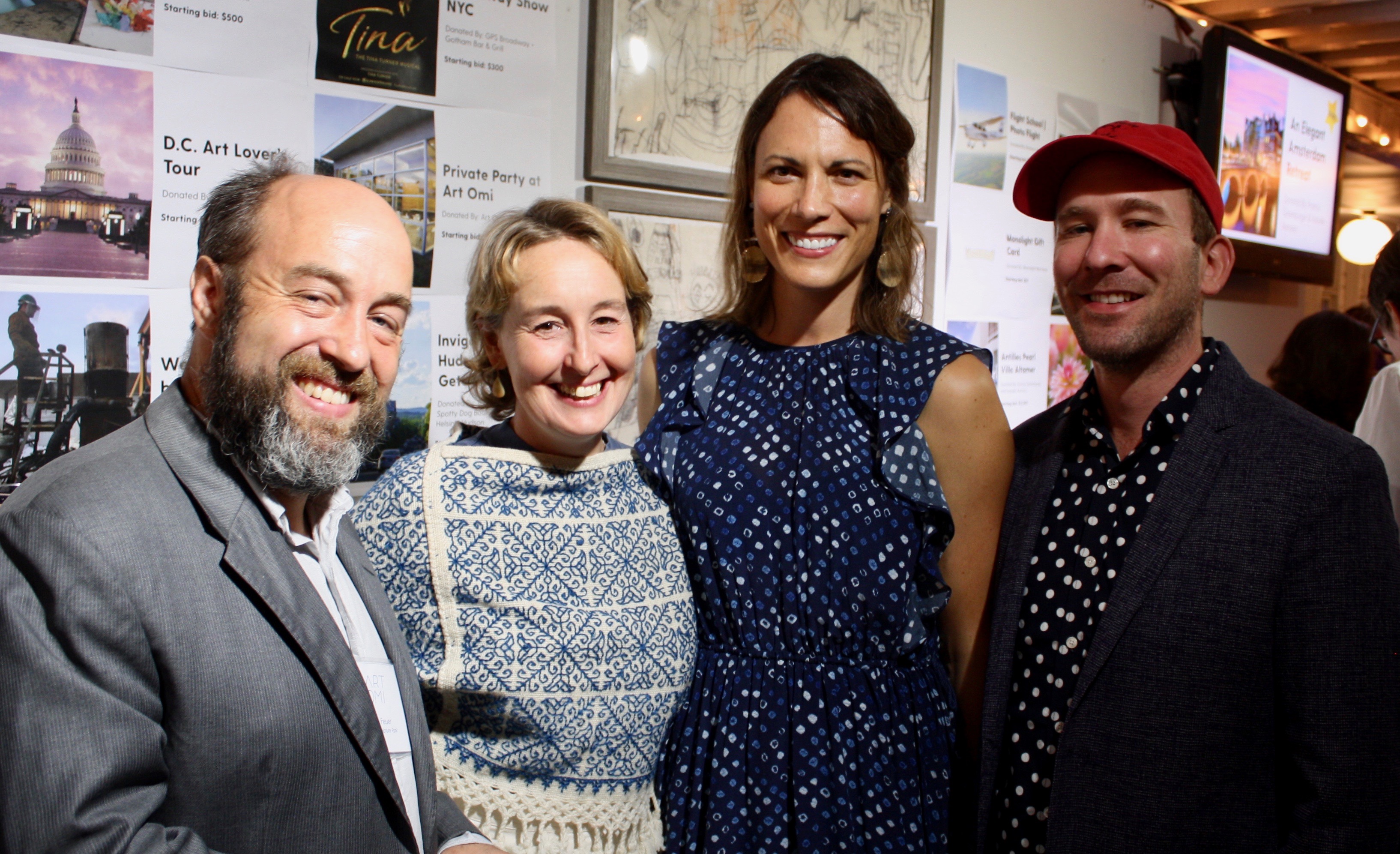 Art Omi sculpture curator Zach Fever, Alison Fox, Carrie Schneider and Basilica Hudson board member Ben Fain