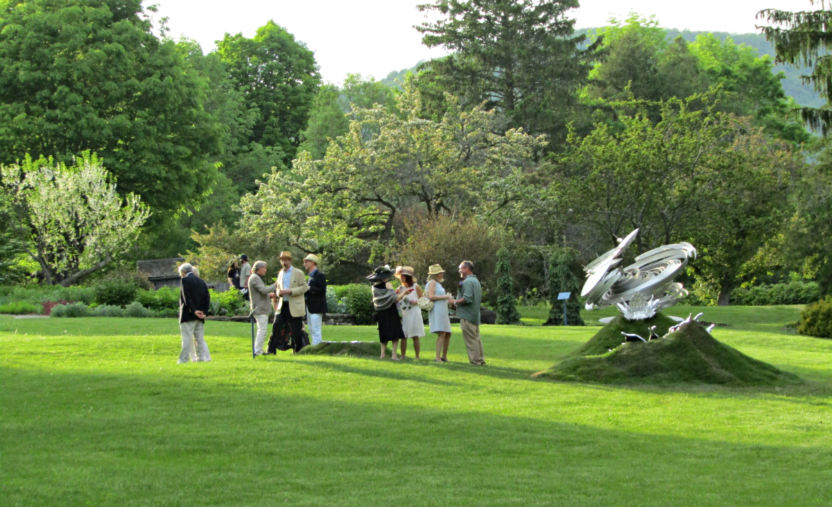 Guests wandered some of the garden’s 15 acres to view the sculptures. Guests wandered some of the garden’s 15 acres to view the sculptures.