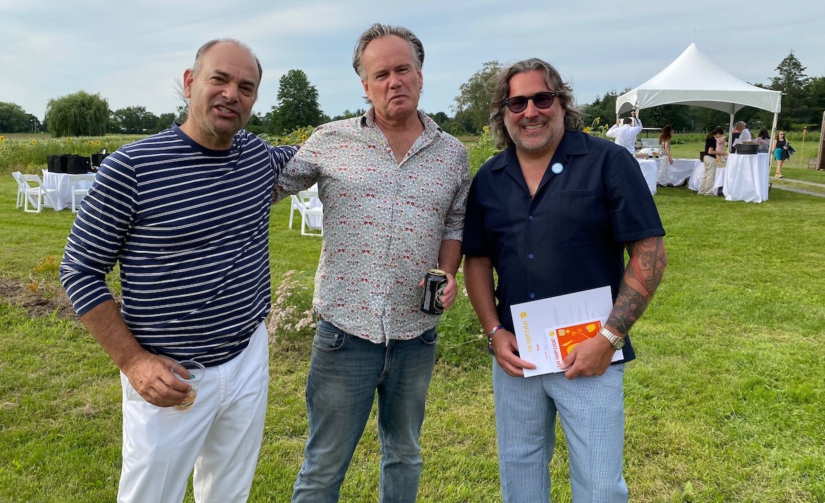 Author Ben Gifford, Daniel Rayner, an entertainment lawyer, and Jonathan Cetnarski, the Center's executive director