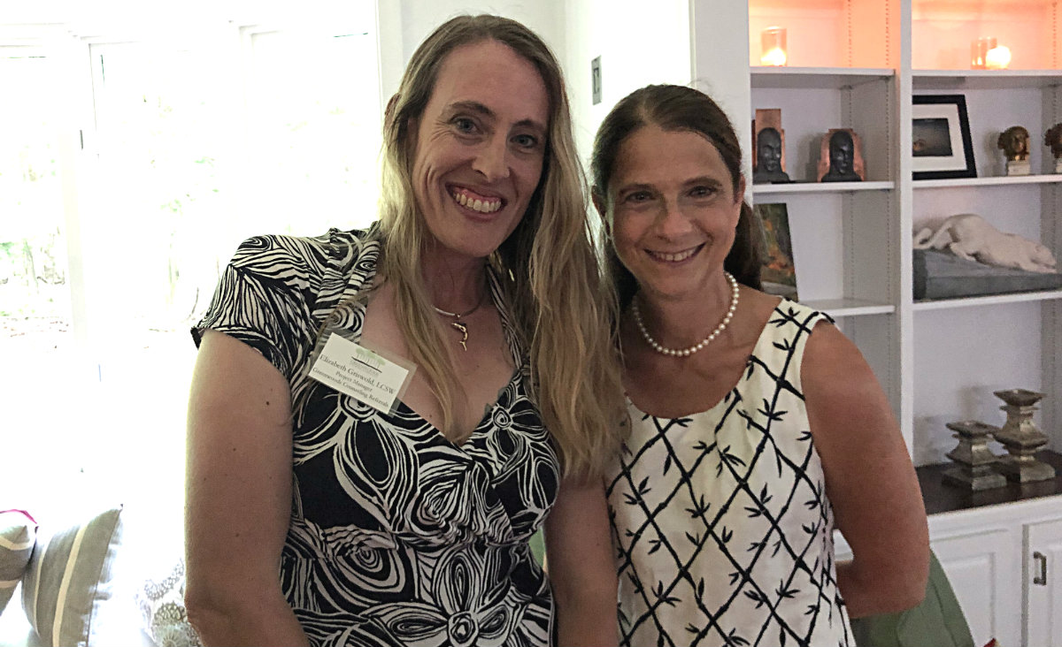 From Greenwoods, Elizabeth Griswold, program manager, and Terry Welsh, a therapist From Greenwoods, Elizabeth Griswold, program manager, and Terry Welsh, a therapist