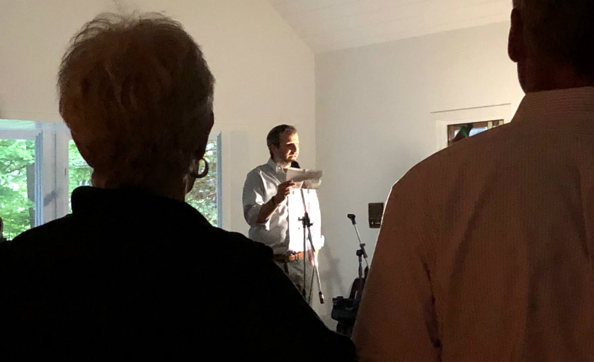 In lantern light, Greenwoods Executive Director John Simoncelli thanks the guests "for giving hope to all the people who need us." In lantern light, Greenwoods Executive Director John Simoncelli thanks the guests "for giving hope to all the people who need us."