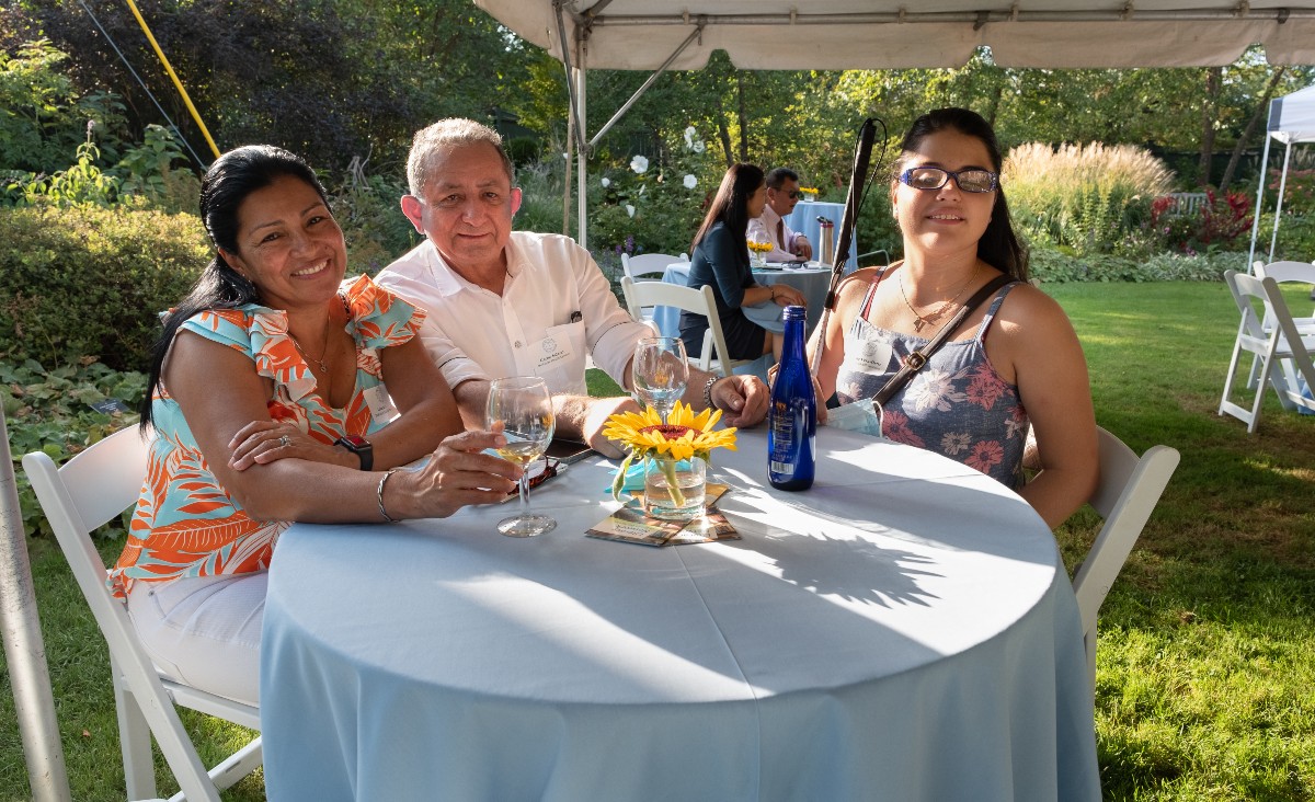Honoree&nbsp;Gloria Escobar, a financial wellness Latinx coach for Greylock Federal Credit Union as well as a longtime LitNet learner herself, with Carlos Salazar and Isabella Vera-Ortiz