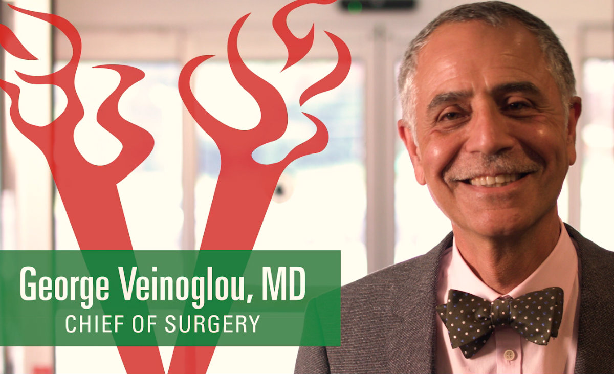 Dr. Veinoglou was lauded in a video&nbsp;