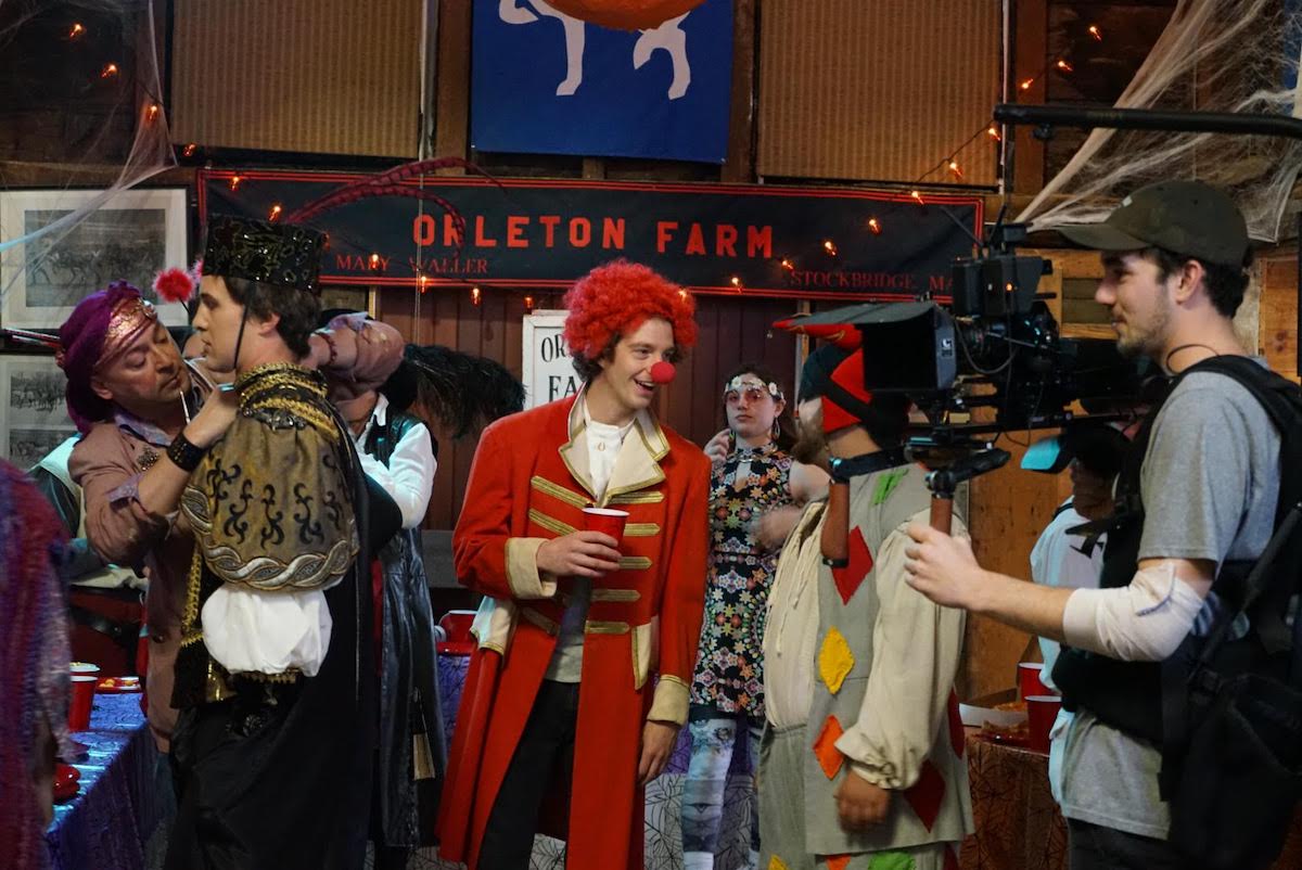 Preparing to film a Halloween party scene at Orleton Farm&nbsp;(photo by&nbsp;Emilija Baksys)