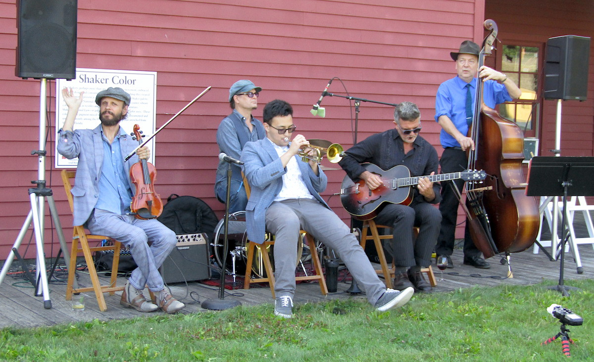 The Lucky Five performs for the crowd. The Lucky Five performs for the crowd.