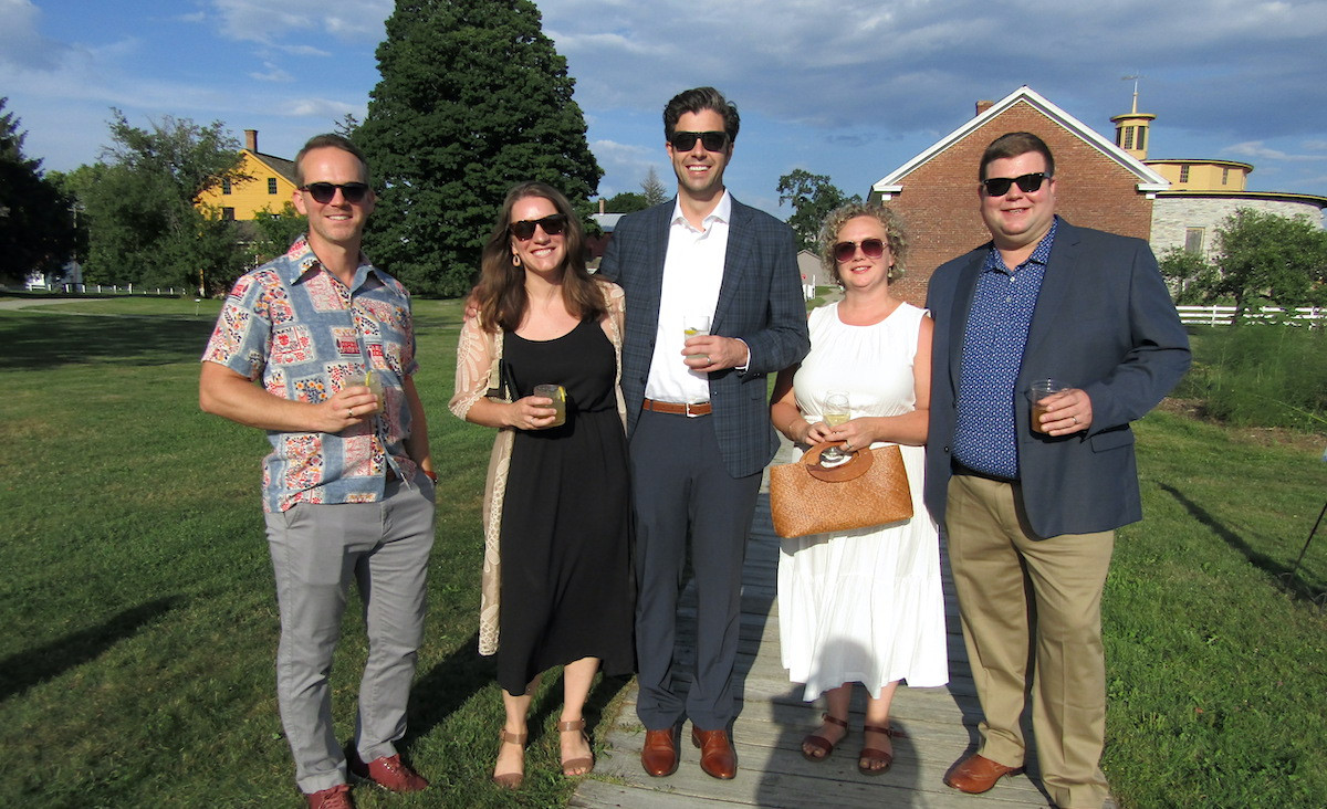 Andy Wrba, board member Carrie Holland, Sam Russo, Meghan Burden and James Burden