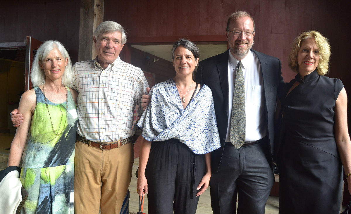 Joan Hunter, Jim Hunter, Theresa Sholes, trustee Orion Howard of Bright Ideas Brewing, and Pamela Tatge, director of Jacob's Pillow.