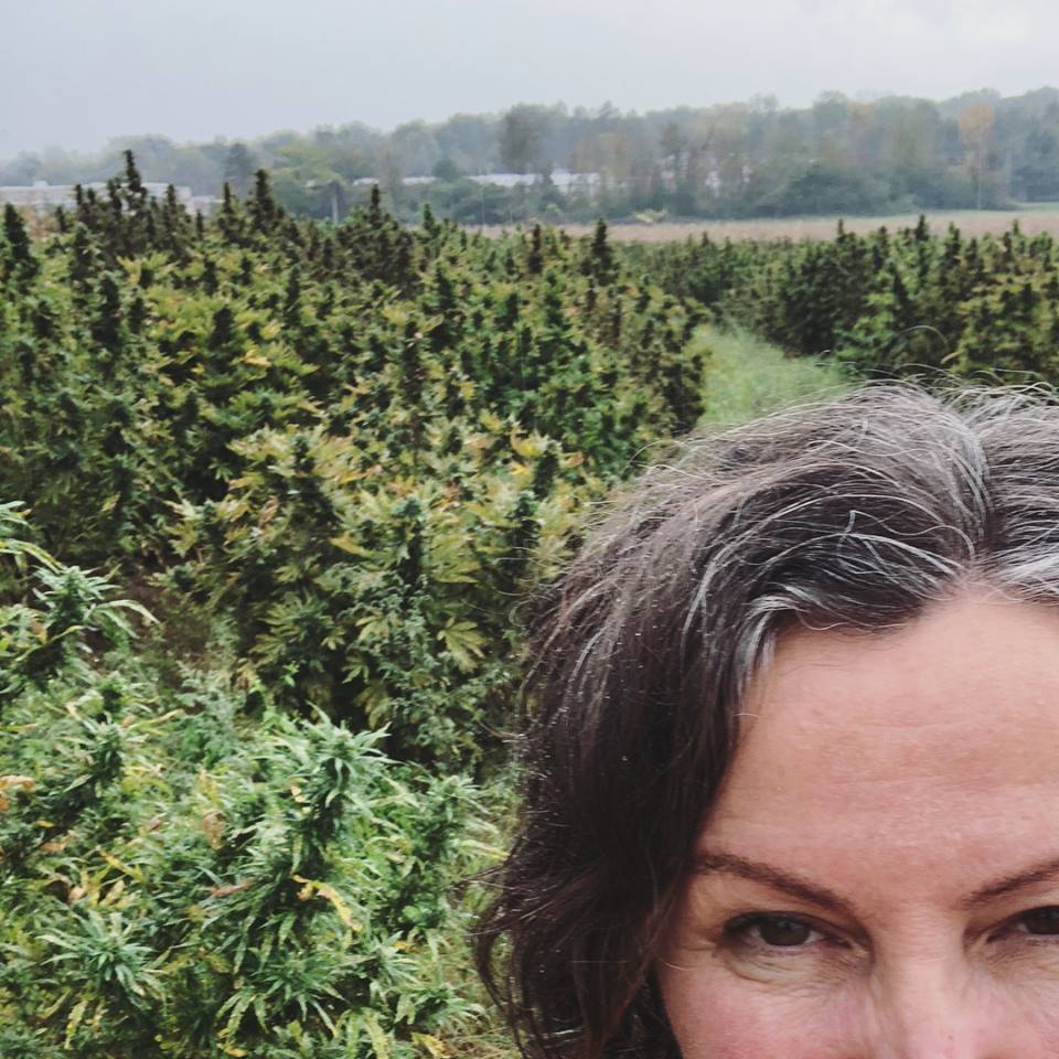 Marianne Courville at the Hudson Hemp farm.