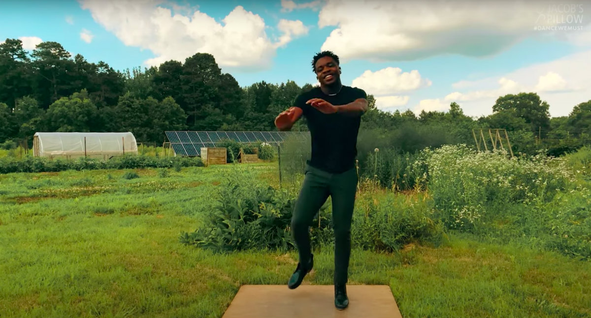 Jabu Graybeal improvises a tap performance.