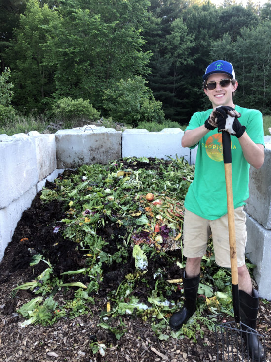 Jack Higgins at the compost pile