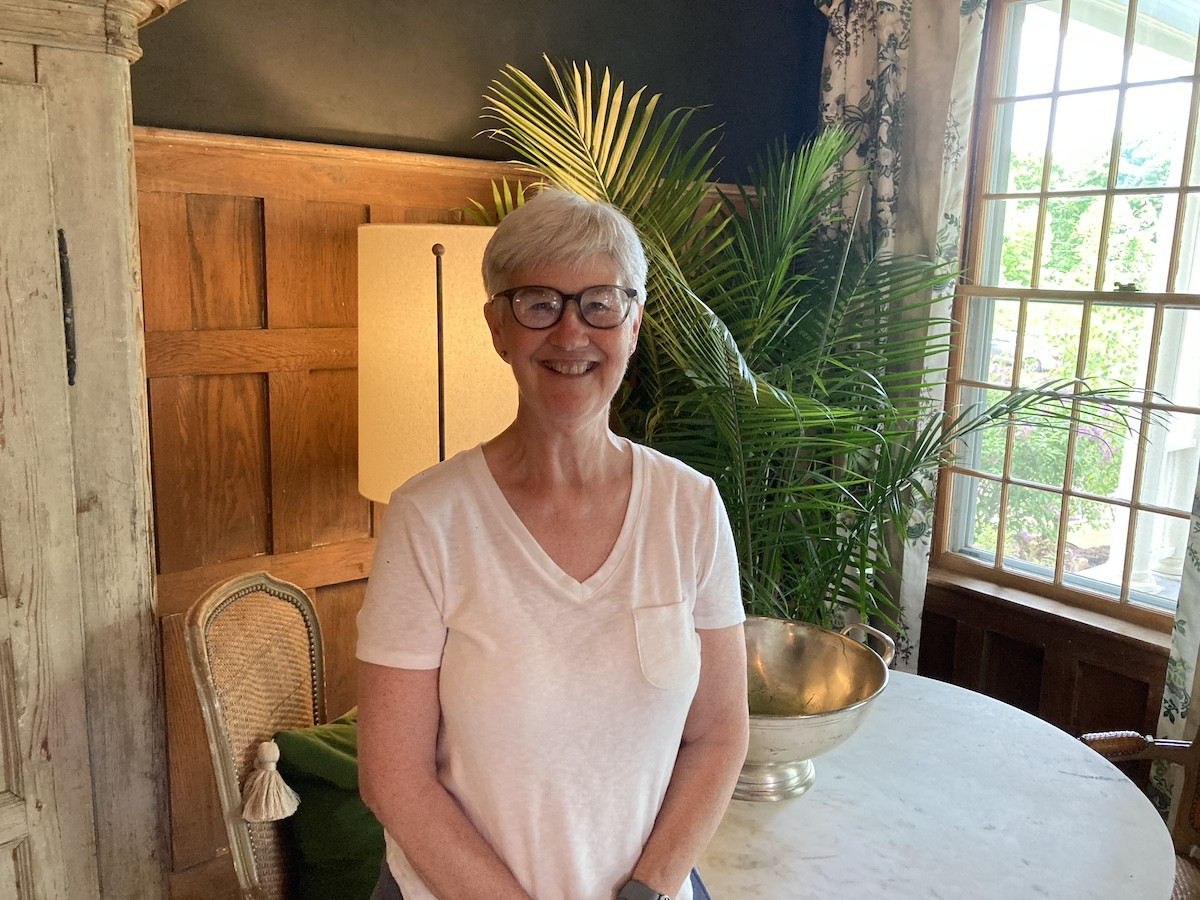 Executive Director Jane Ralph, of Construct, Inc., in&nbsp;Cassilis Great Hall&nbsp;(also by C. Herrington Home &amp; Design of Hillsdale)