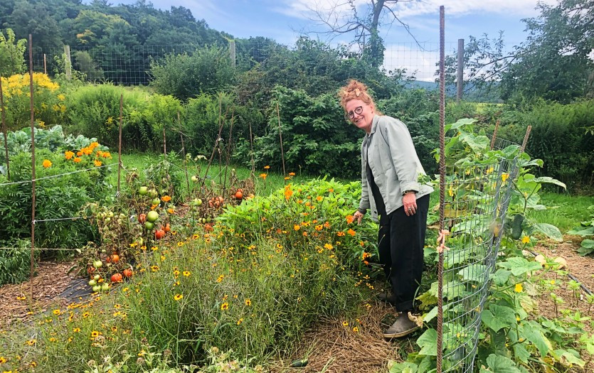 Duffy's garden serves as inspiration and material for her artwork.