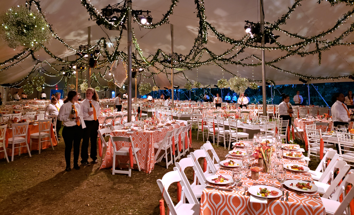 A peek inside the dinner tent A peek inside the dinner tent