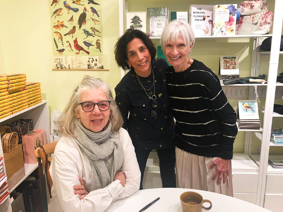 Maira Kalman with Paper Trail's owners, Maureen Missner and Serine Hastings