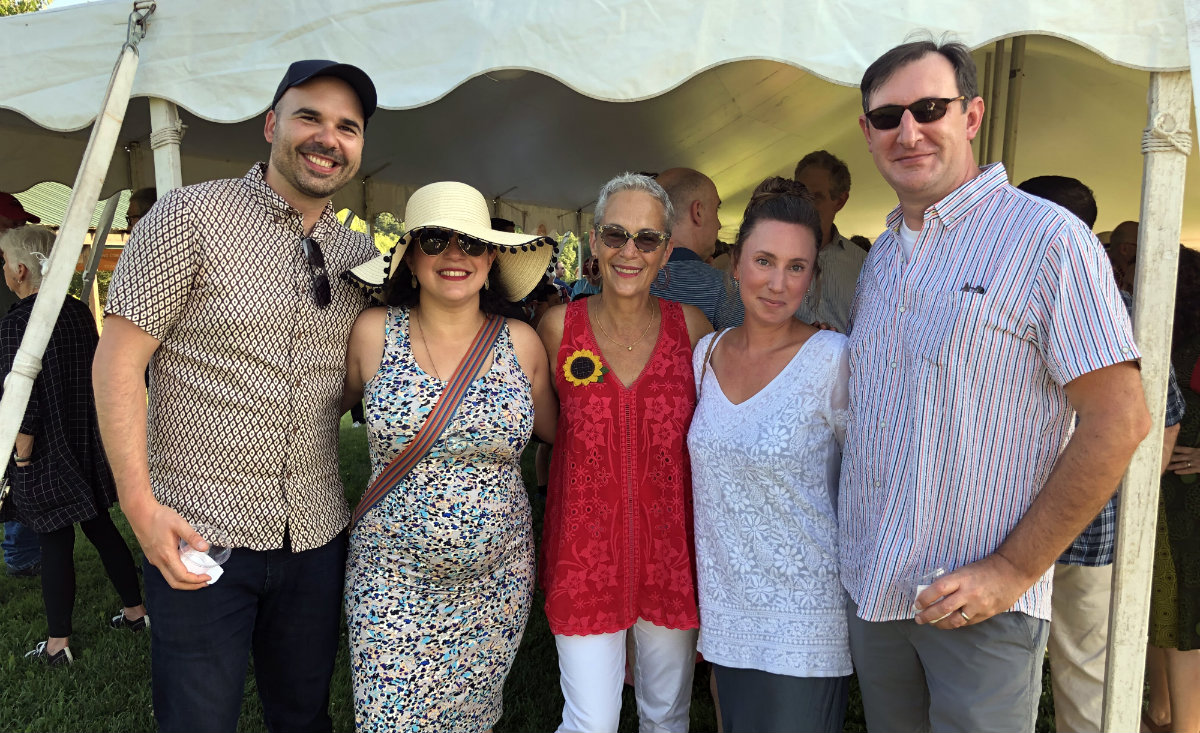 Troy Herion and Elan Bogarin, filmmakers of the documentary 306 Hollywood; Liz Neumark, founder of Great Performances and The Sylvia Center; Dara Schreiber and Bill Schreiber, who served on the dinner committee. Troy Herion and Elan Bogarin, filmmakers of the documentary 306 Hollywood; Liz Neumark, founder of Great Performances and The Sylvia Center; Dara Schreiber and Bill Schreiber, who served on the dinner committee.
