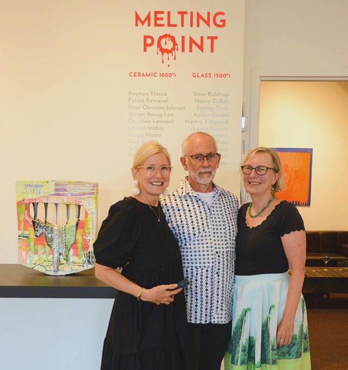 Katya and Doug Heller, owners and directors of the Heller Gallery,&nbsp;with gallerist Leslie Ferrin