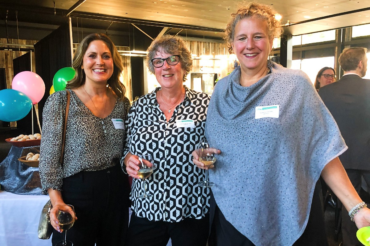 Margaret Keller, CATA executive director, with Anne Engelberger and Valerie Zantay, both of Berkshire Hills Regional School District