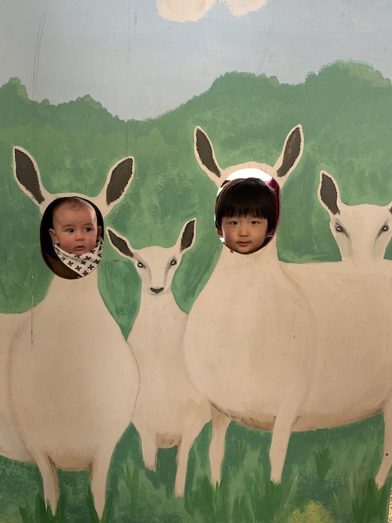 Scene at a previous Festival: Nena Johnson's son Elio on the left, with his pal Frankie Lee.