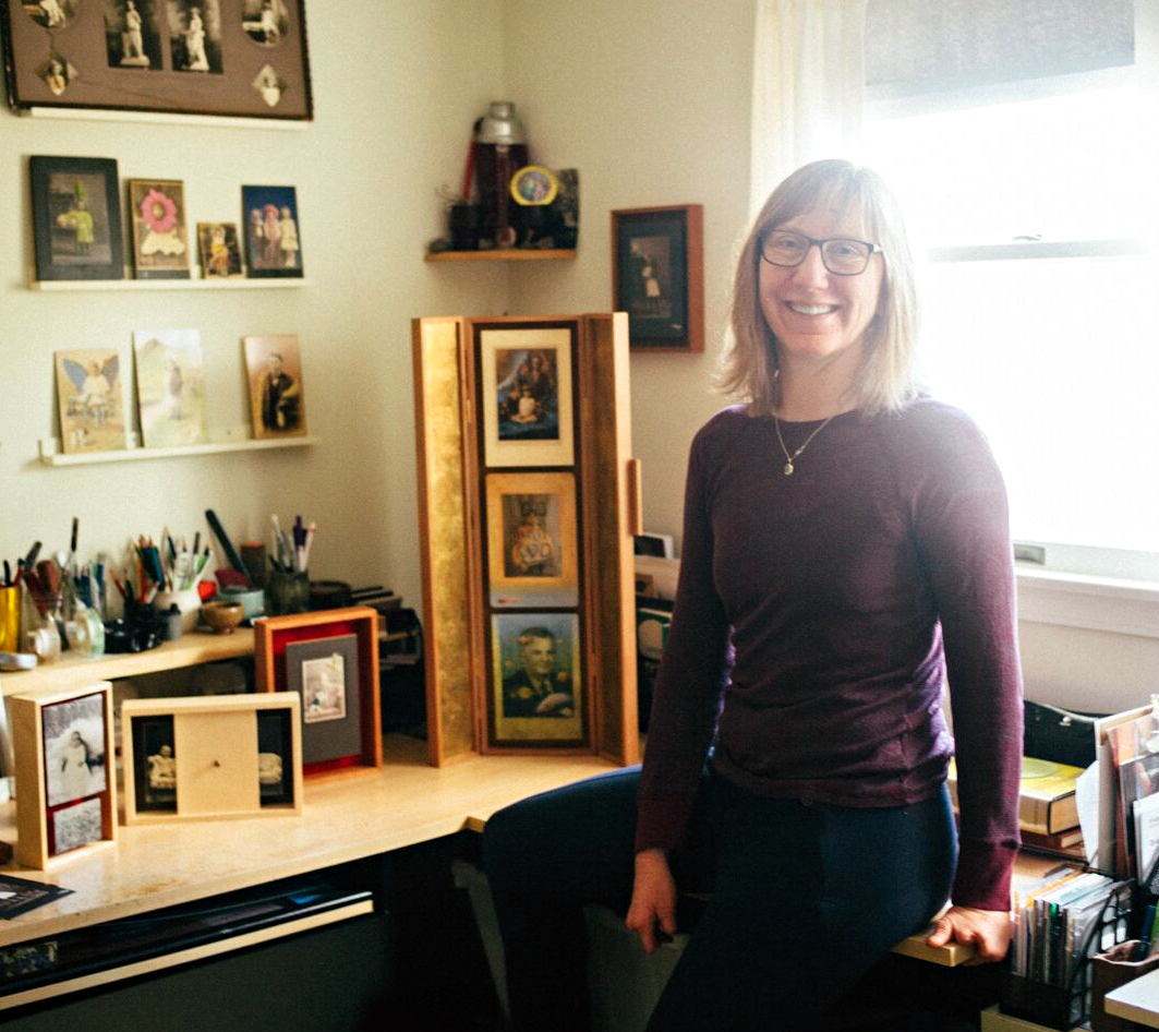The artist in her studio.