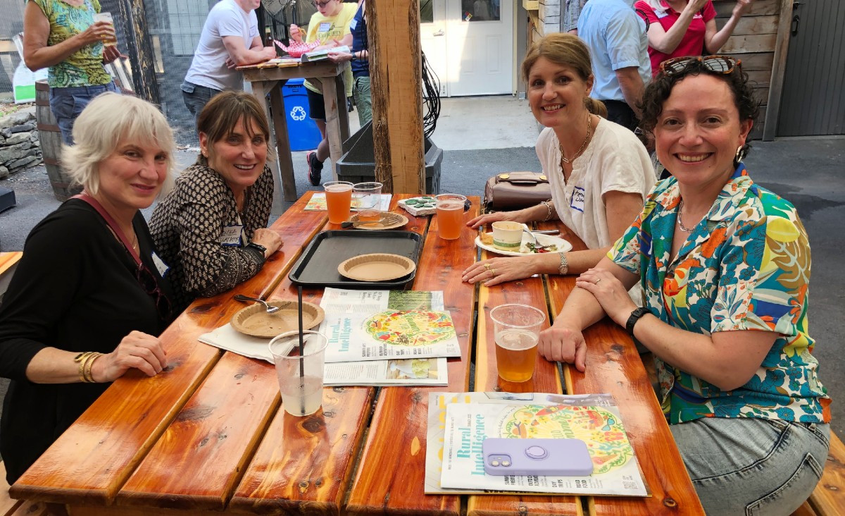 At RI's summer magazine launch, Jamie Levine and Monika Burczyk, both of&nbsp;Millay Arts;&nbsp;Katharine Dufault, a Millay alum, and Jenn Frederick of the&nbsp;Berkshire Taconic Community Foundation
