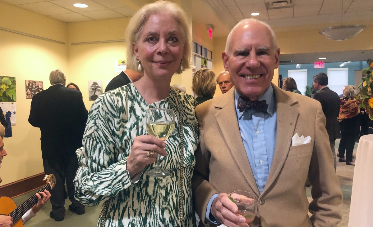 Lisa Keyko, who designed the exhibit banners, and David Keyko