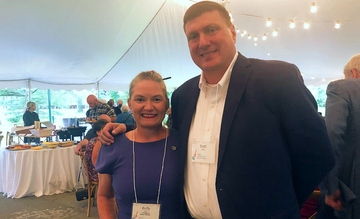 Buffy&nbsp;D. Lord, attorney and chair of 18 Degrees board of directors, and Scott Lord