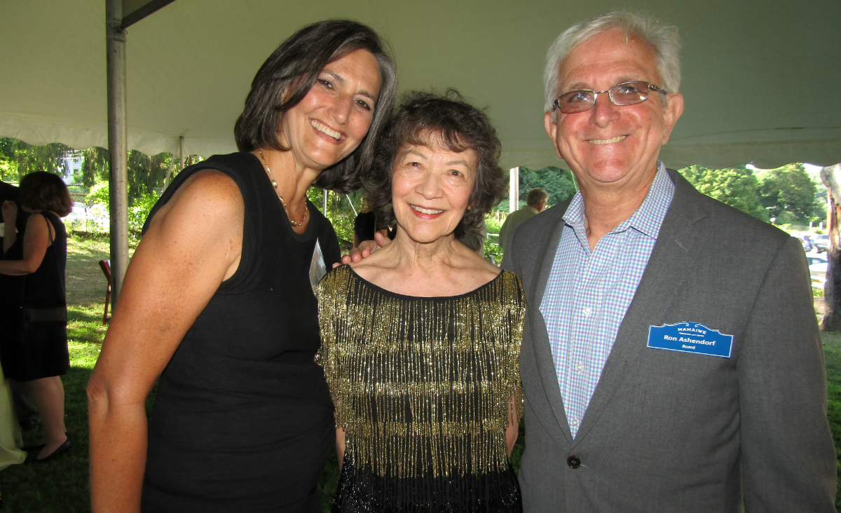 The evening's honoree, Maggie Buchwald [center] with the gala's co-chairs, Sandy and Ron Ashendorf