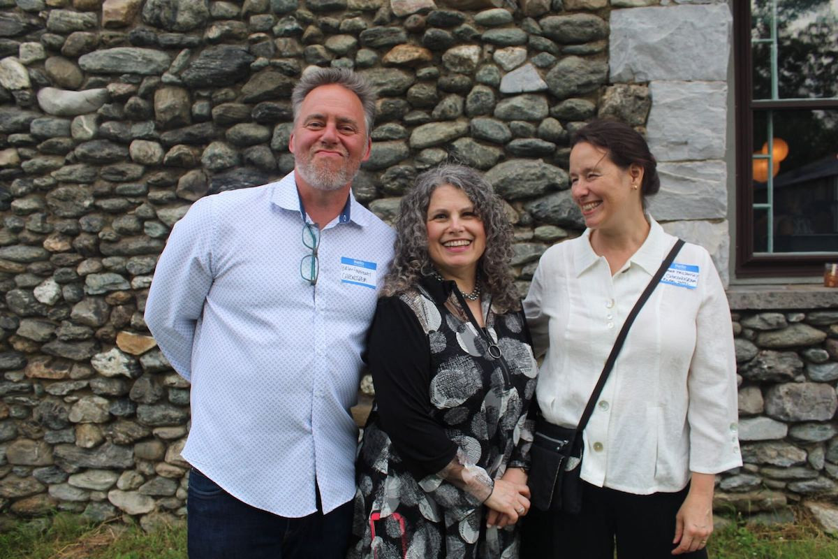 Chronogram Media's Editorial Director Brian K. Mahoney&nbsp;and Publisher and CEO Mara Projansky flank Lisa Green, editor of Rural Intelligence, at the launch of the summer preview print magazine