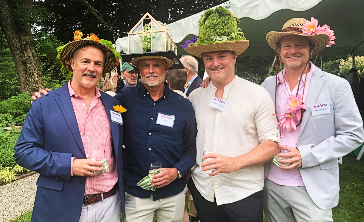 A creatively capped quartet: Michael Mason; Vince Stroop, an architect; Tony Machado and Mark Strieter of Low Meadow Farm, a country retreat in Ghent A creatively capped quartet: Michael Mason; Vince Stroop, an architect; Tony Machado and Mark Strieter of Low Meadow Farm, a country retreat in Ghent