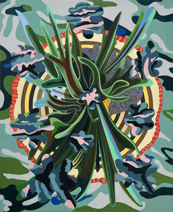 Audrey Francis, Missed Messages, 2022, oil on canvas, at LABspace. Audrey Francis, Missed Messages, 2022, oil on canvas, at LABspace.