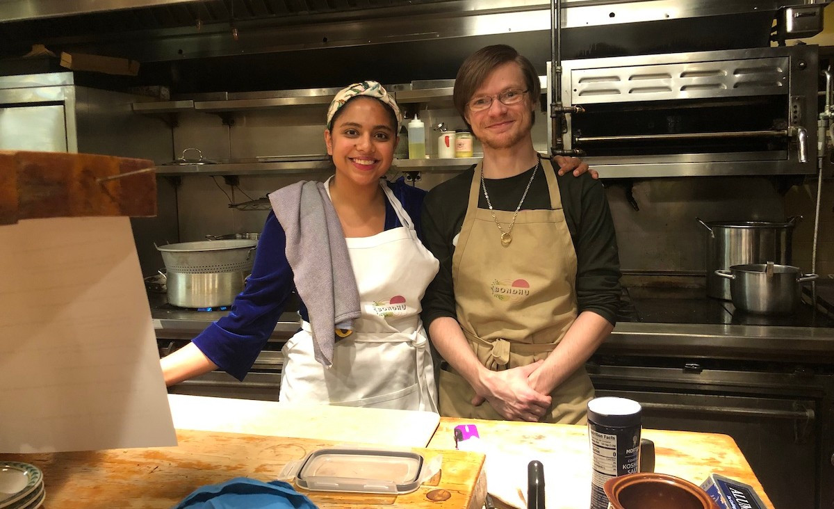 Farah Momen with Mark Gladu, sous chef