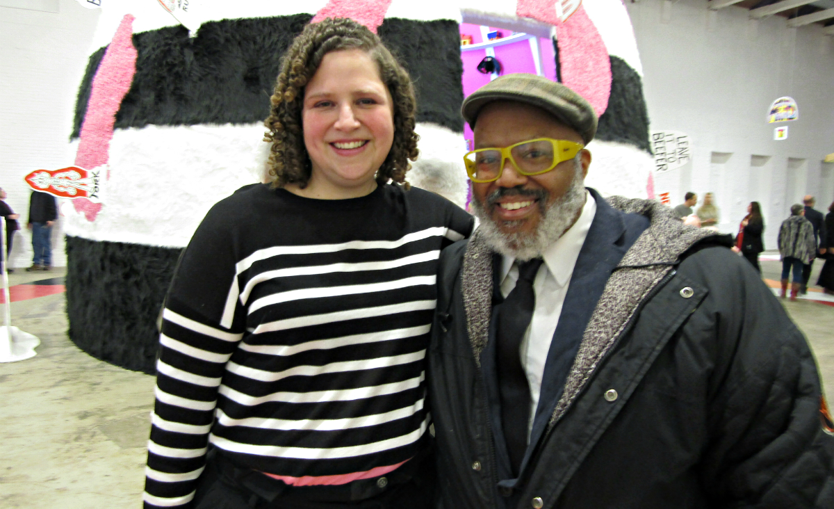 The show's curator, Denise Markonish, with the artist.
