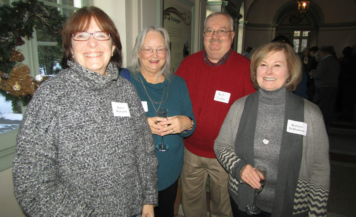 Mount volunteer Karen Richards, new members Cathy Frank and Kurt Zemba, and volunteer Barbara DeBarbieri