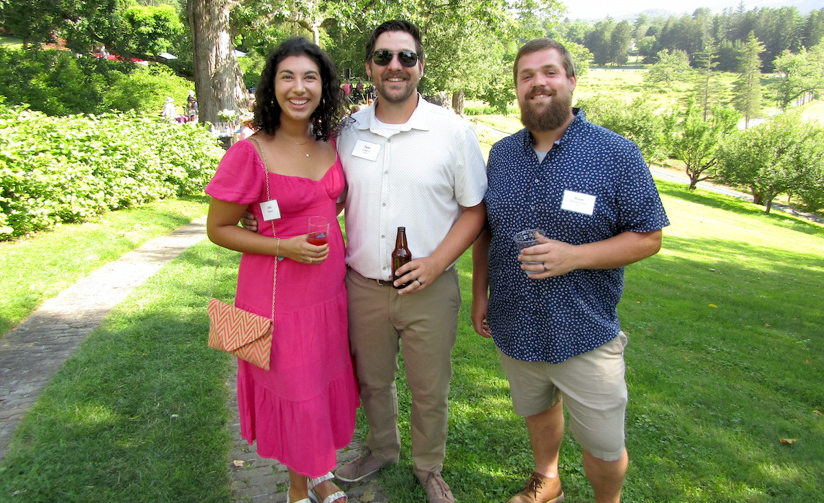 Julie Gregory with Naumkeag stewards Tyler Gregory and Bryan Mindermann