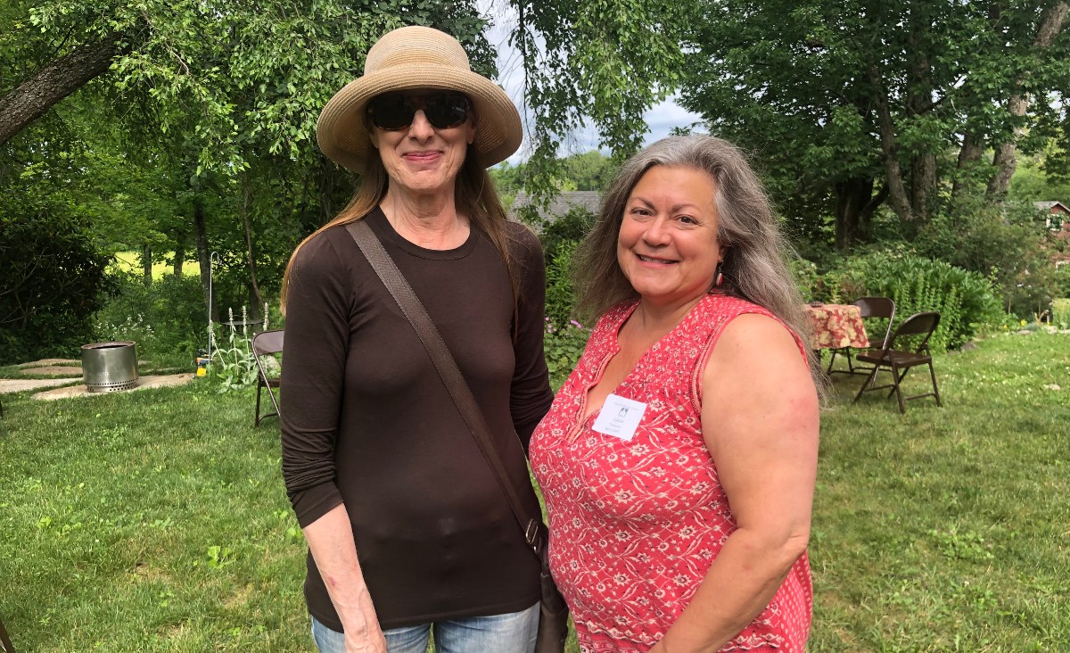 CATA founder Sandra Newman and Liana Toscanini, executive director of the Nonprofit Center of the Berkshires, whose field held the sculpture exhibit.