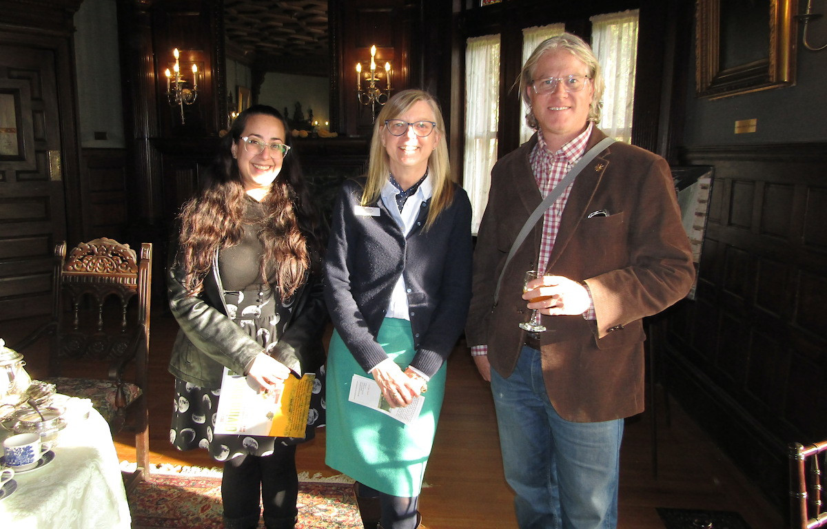 Ana Corsi-Travali and Erik Williams of Canna Provisions flank Wendy Healey, Ventfort Hall's executive director.