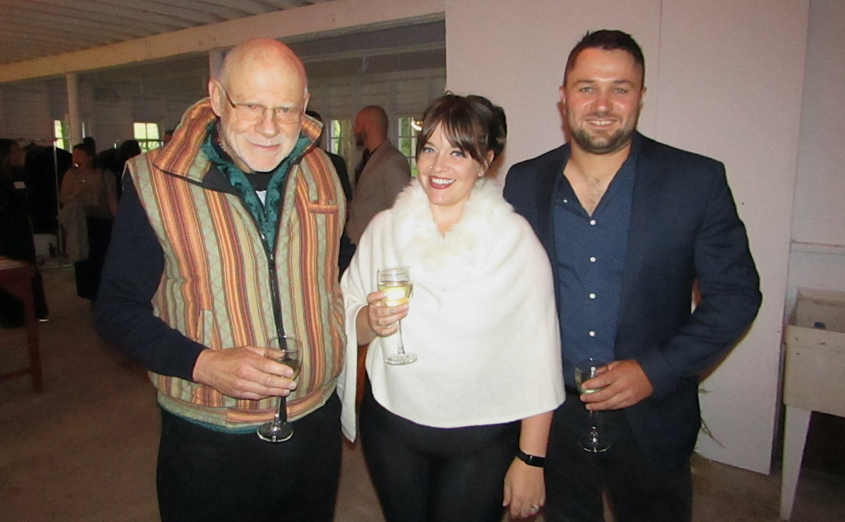 Art Omi Board Chairman Francis Greenburger with Lauren Adams and Andrew Bogdanovich of Love Apple Farm