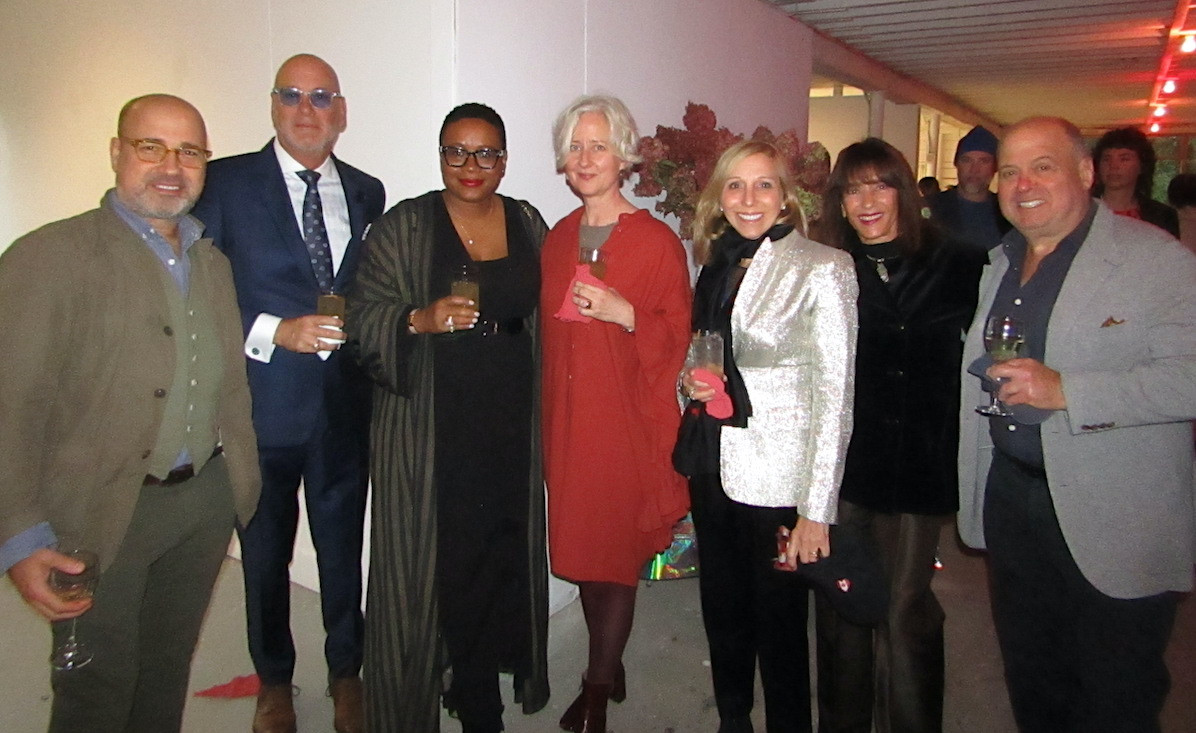 Nicolas Arauz, Scott and Nichole Saland, artist Kirsten Westphal, Tracey Brown, Kathy Weiser, and Joe Kusnick