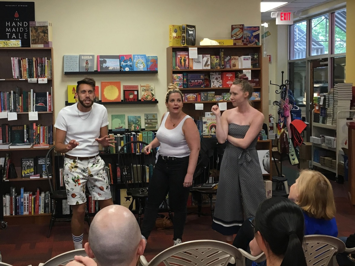 Operation Mincemeat writers David Cumming, Zoe Roberts, Natasha Hodgson preform their Musical live for the first time in Oblong Books.