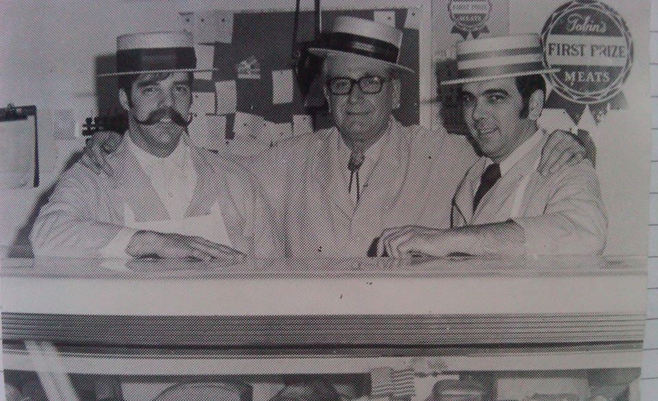 Ted and John Filli, and Robert Briggs at the old Claverack Market (also pictured:&nbsp;Ted's moustache)