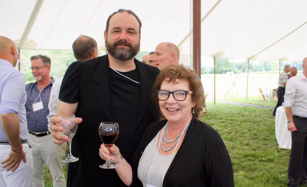 Jonathan Osofsky,&nbsp;director at Kasuri in Hudson, and Kinderhook Library book sale&nbsp;organizer Mary Margret Cronin.
