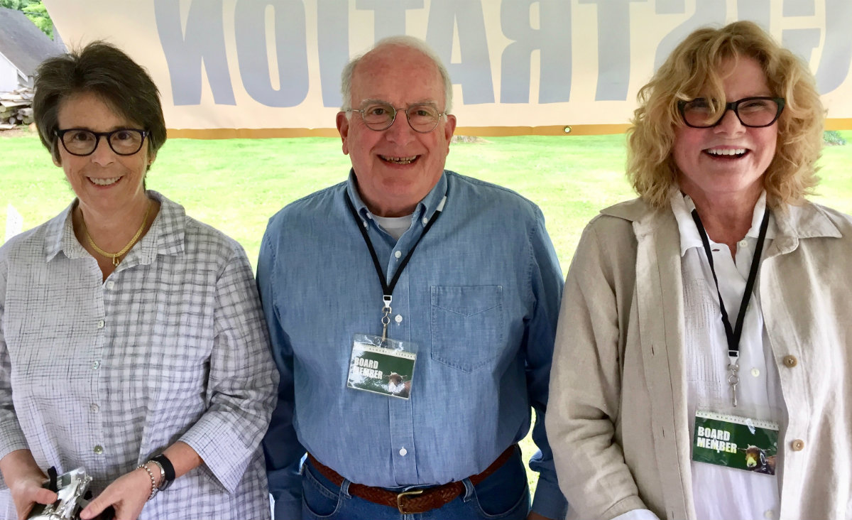 Lucy Pierpont, the library's marketing and special events director, Jim Blacketter, and Michaela Lawrence, board secretary.