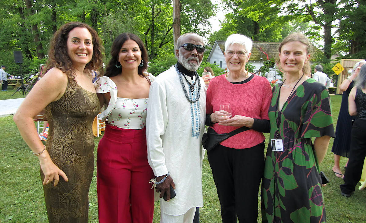 NAACP Berkshires Leadership Team members Caterina Penna, Marisa Massery, Dennis Powell, and Rebecca Thompson, with&nbsp;Thasia Giles, the Pillow's director of community engagment